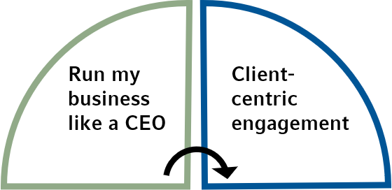 Run my business like a CEO and Client-centric engagement